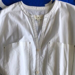 NWOT Lou & Grey White Outline Poplin Shirtdress, Size Small